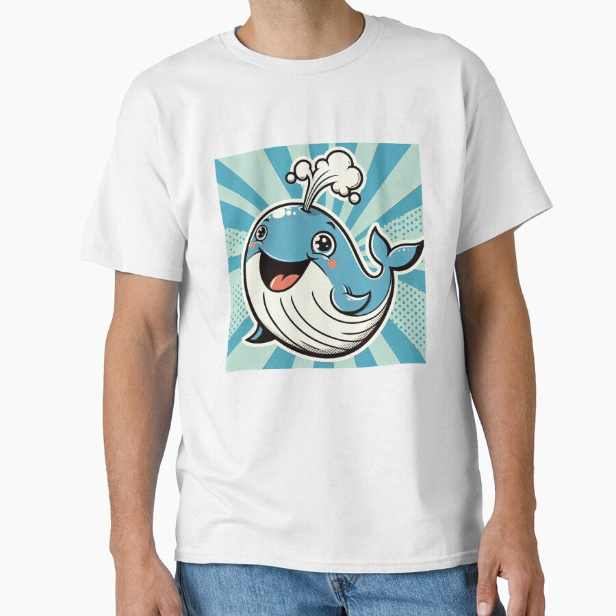 Cheerful Whale Pop Art Style by artofuniverse