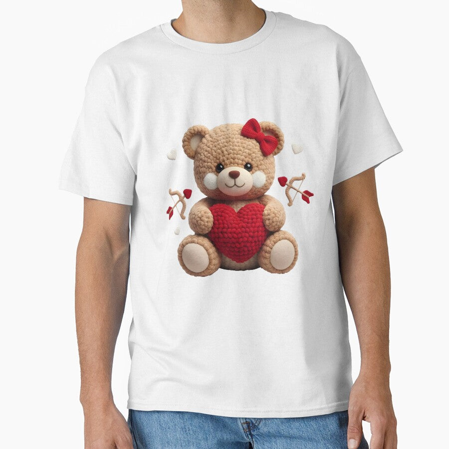 Faux Yarn Teddy Bear Valentine by KroghDs