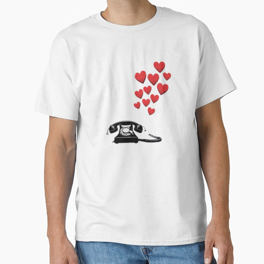Valentines Day retro telophone with hearts,Valentine heart,valentine art,valentine design by Expressions-Sel
