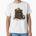 Vintage Books Stack Tea Coffee – Classic Literature Reader Bibliophile Cozy Reading Gift Design by Luminari Creations