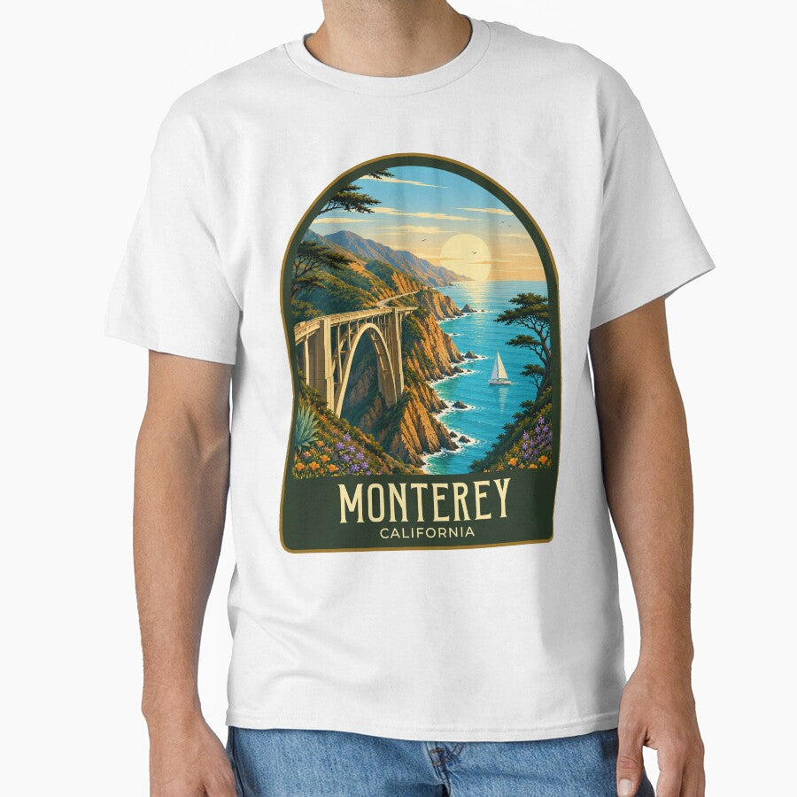 Monterey California Vintage Travel Illustration by HomeLivingCo