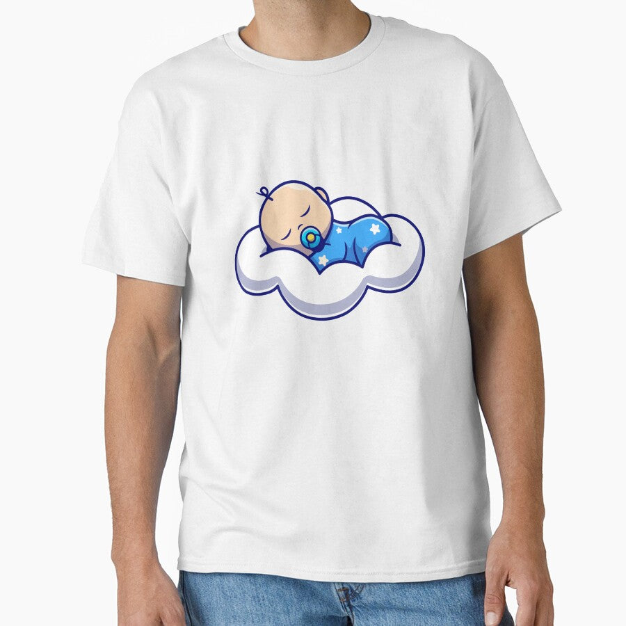 Cute Baby Sleeping on a Cloud with Star Pajamas by kjpwr