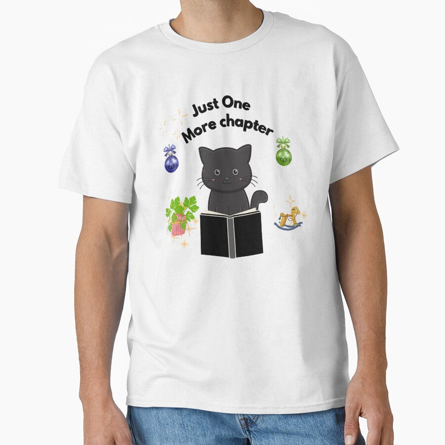 Just One More Chapter Cute Black Cat Reading Book Nerd by vibecraft_studio2