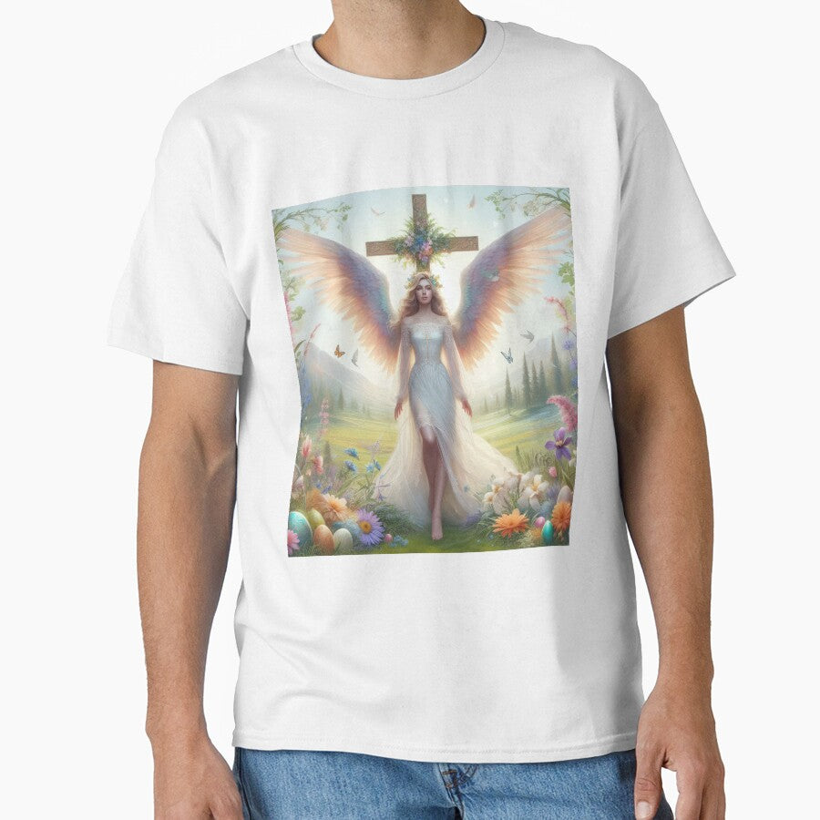 Angel and Easter Cross fantasy easter landscape by Expressions-Sel