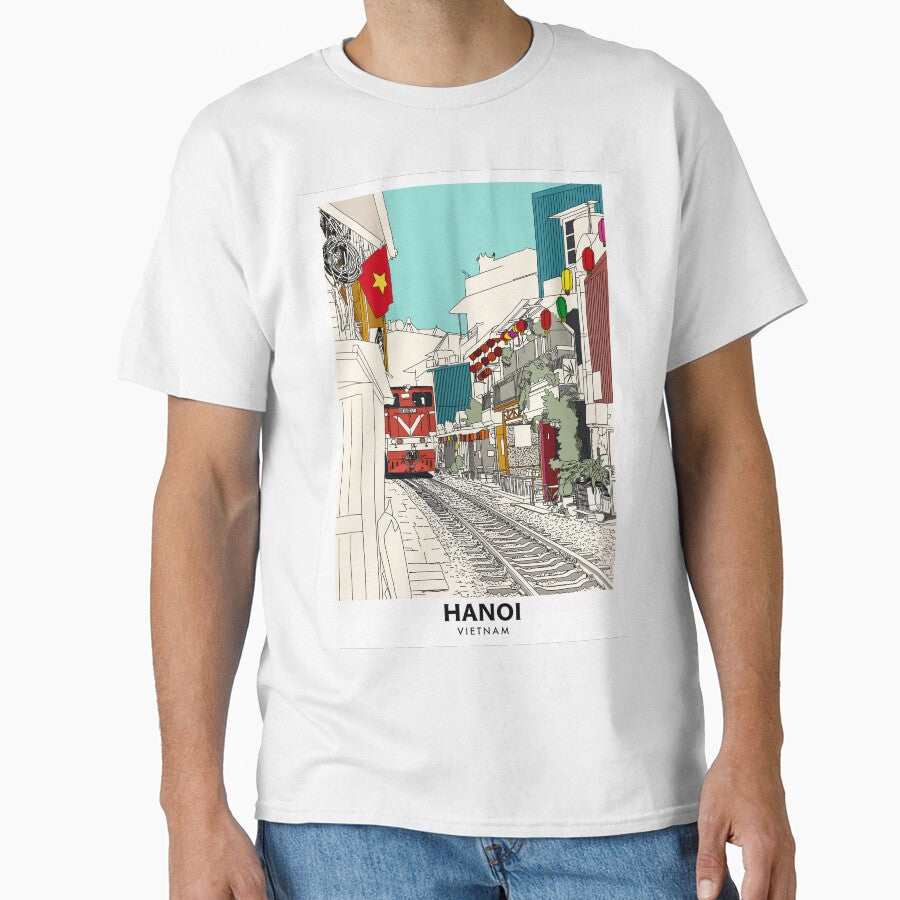 Hanoi Train Street Vietnam Travel Print by Ginzalluna
