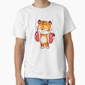 Cute Happy Cartoon Tiger Holding Meat Steaks by Nirwestwarr