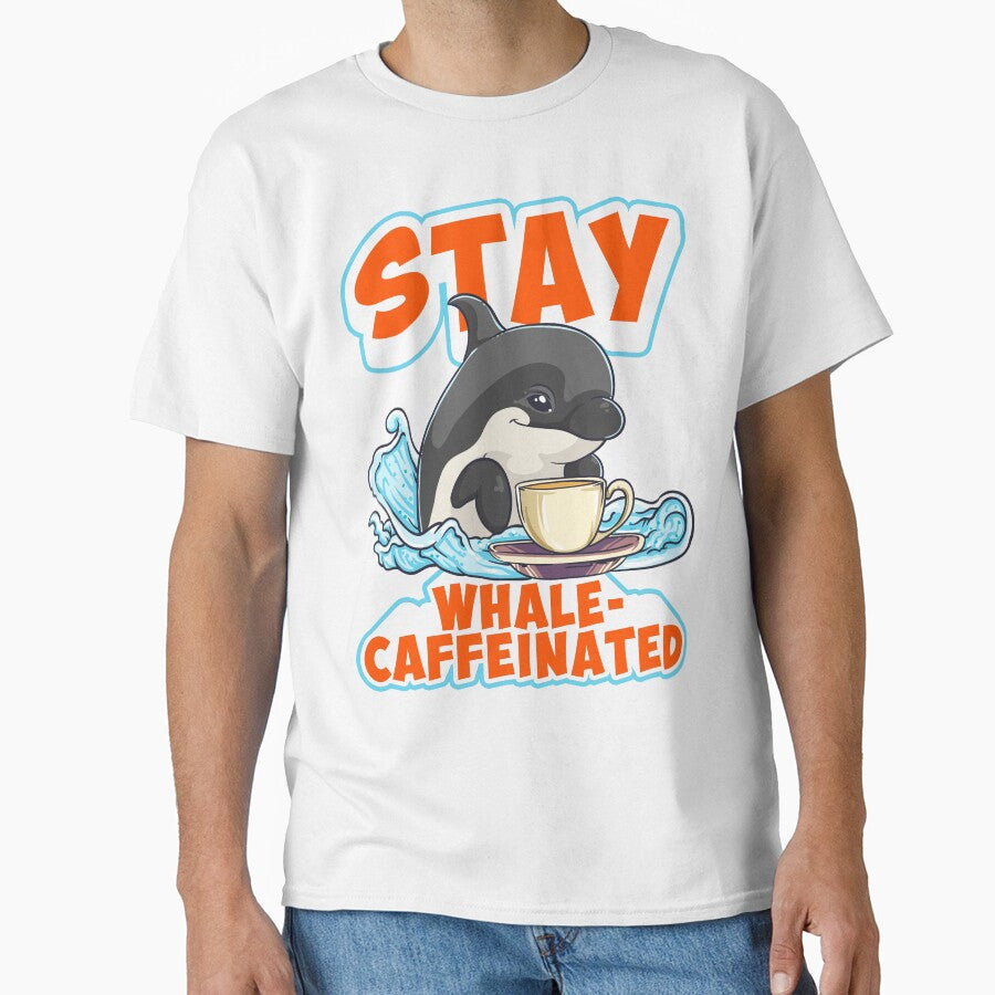 Whale Caffeinated Coffee Pun Men Women Funny Coffee by KsuAnn