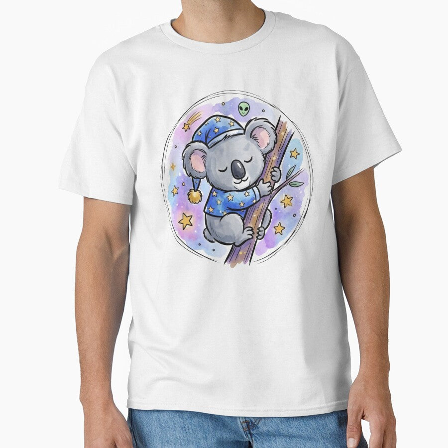 Cute Sleeping Koala | Kawaii Bedtime Animal | Cozy Nursery Galaxy Art | Baby & Kids Gift by Cosmic Doodle Co.