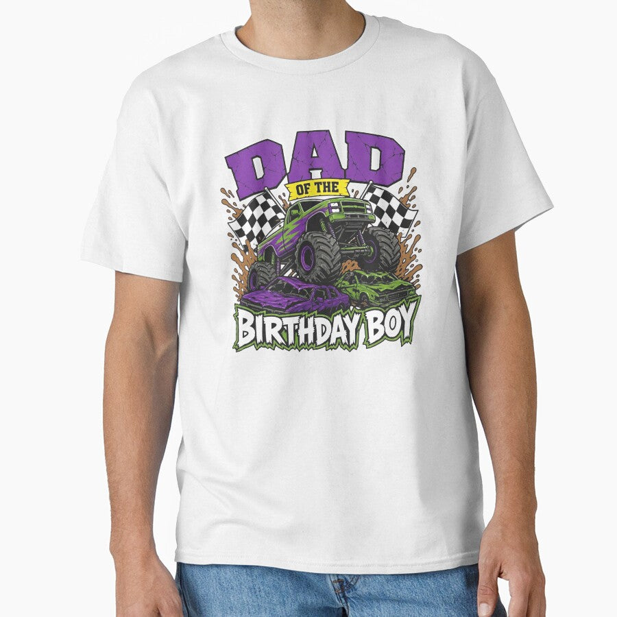 Dad of The Birthday Boy Monster Truck Family Matching Party Cars by clothesy7