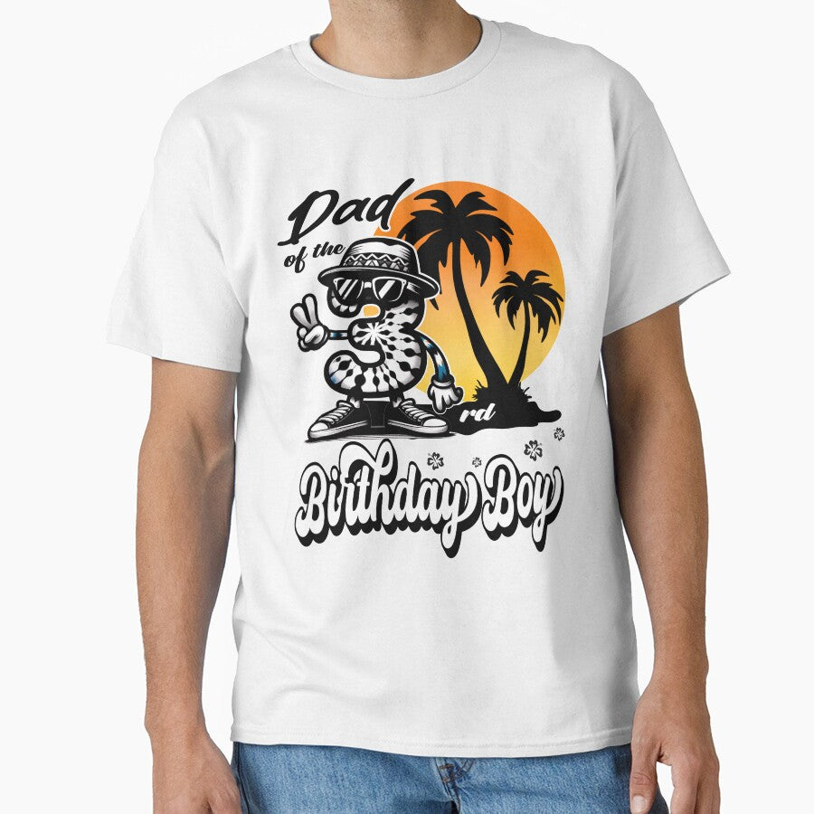 Dad of 3rd Birthday Boy Aloha Hawaiian Hawaii by Jungle Hub