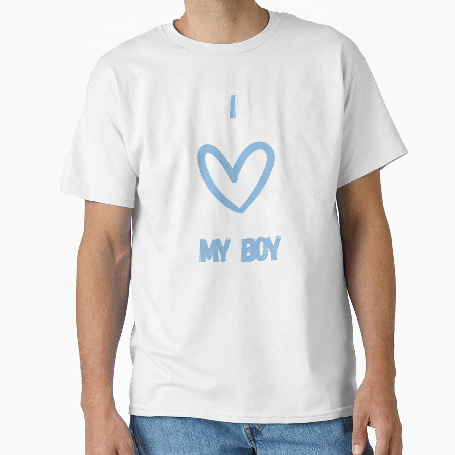 I Love My Boy – Minimalist Blue Heart Design by ookiArt