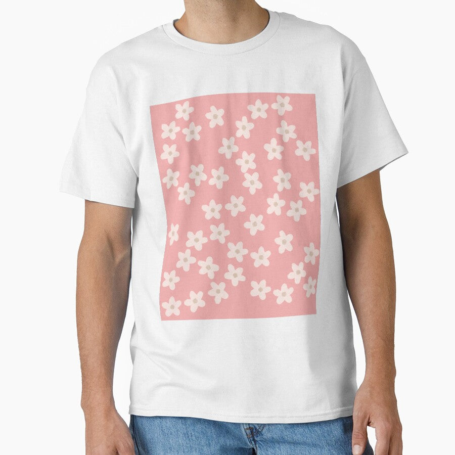 Spring Floral Daisy Print in Pastel Pink by WildeandCo