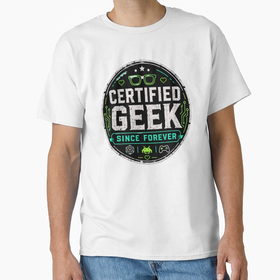 Certified Geek Since Forever – Retro Gamer Nerd Badge Design by MartBook