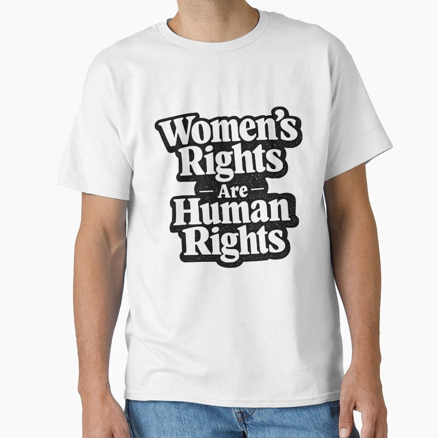 Women's Rights Are Human Rights Distressed Vintage Typography T-Shirt | Feminist Empowerment by Velora Printss