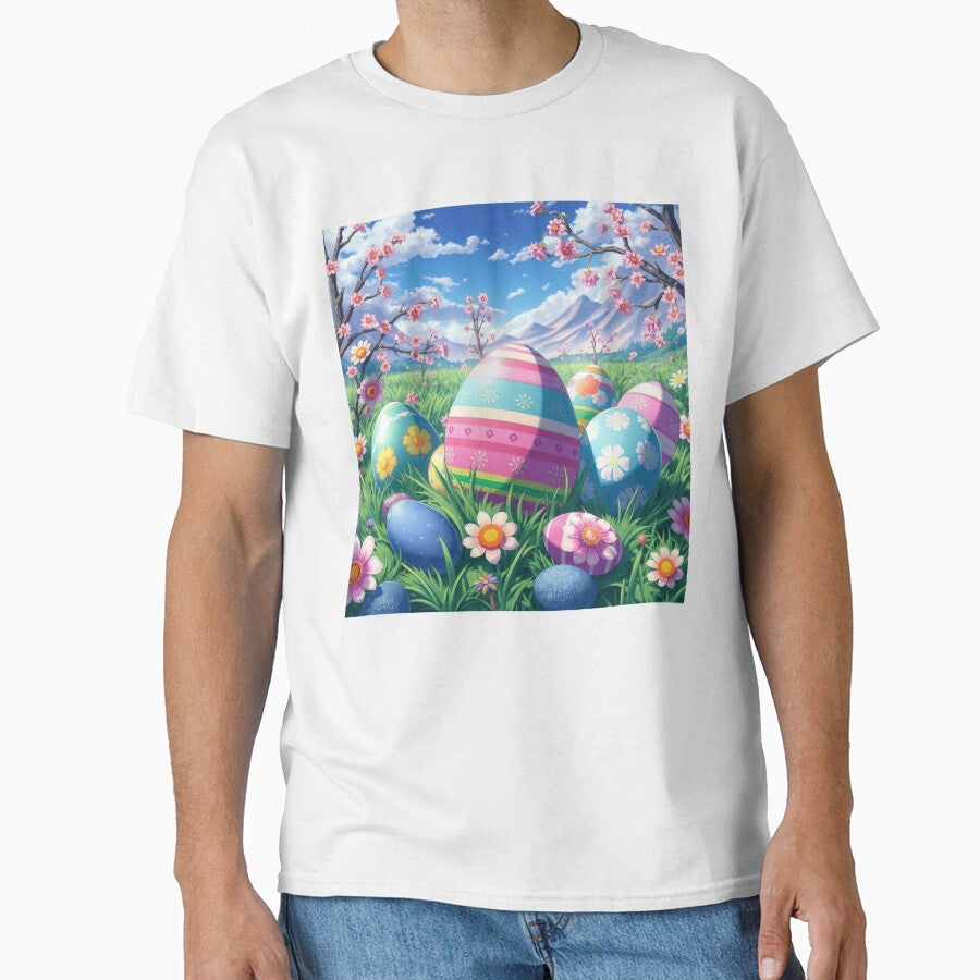 Easter eggs colored with flowers in the meadow spring,Happy Easter,Easter Day,easter illustration by Expressions-Sel