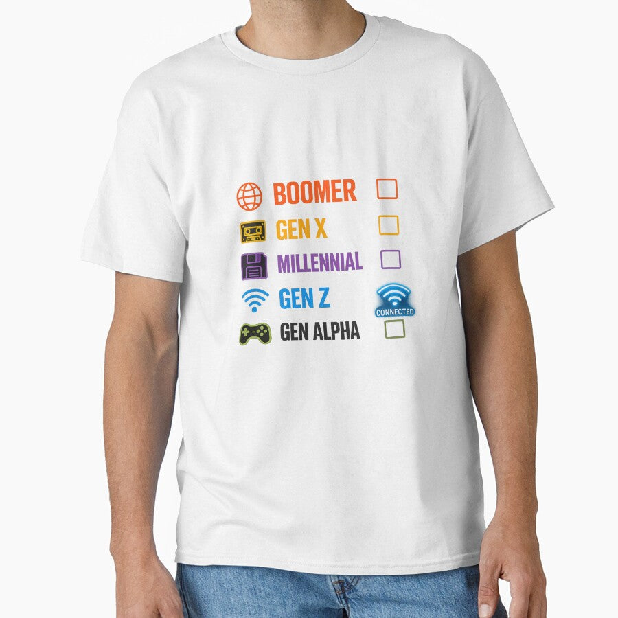 Boomer Gen X Millennial Gen Z Gen Alpha Generation Checklist Funny Gen Z Gift by SHREE ART STUDIO