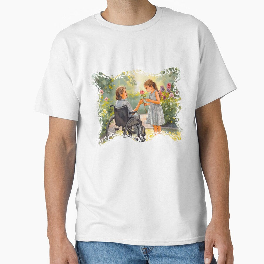 Grandmother and granddaughter in wheelchair in the garden by CeciliaGomezArt