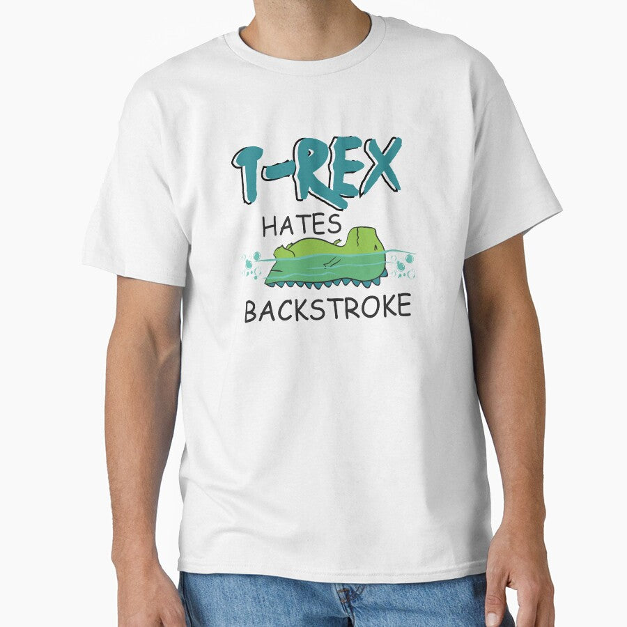 Trex hates backstroke dinosaur swim team funny swimming gift by hadleydesigns