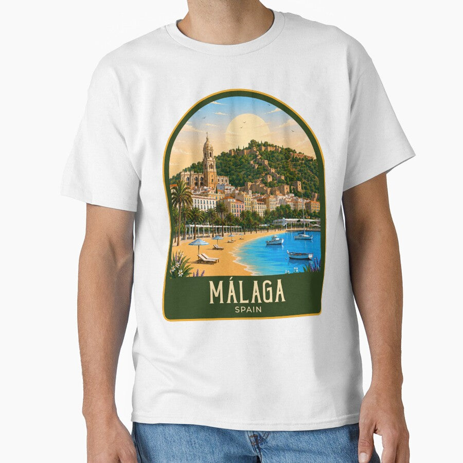 Málaga Vintage Travel Illustration by HomeLivingCo