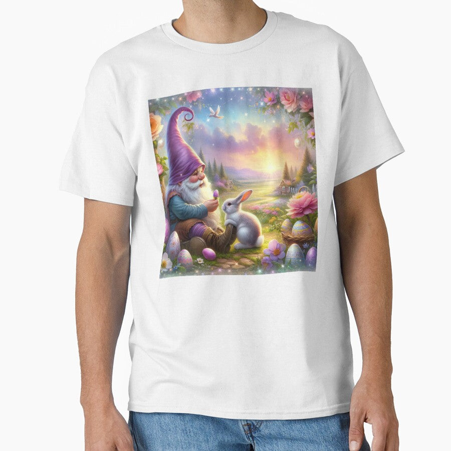 easter gnome with Purple hat with rabbit  and flowers magical  landscape by Expressions-Sel