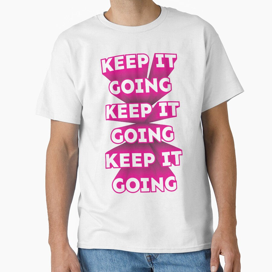 \Keep It Going repeated 3D text pink white by hockeng