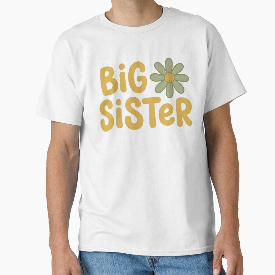 Big Sister Groovy Daisy Retro – Cute Sibling Reveal Outfit by raedattia