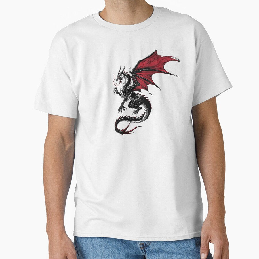 Akai Black Dragon Red Wings – Anime Fantasy Beast Tattoo Art by Tsuiho_art