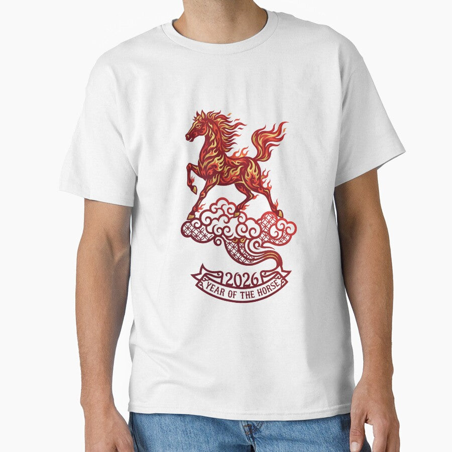 Dynamic Red Gold Fire Horse 2026 Chinese New Year by Bambear