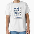 Work Hard Rest Even Harder Bold Typography Shirt by Topoartispp
