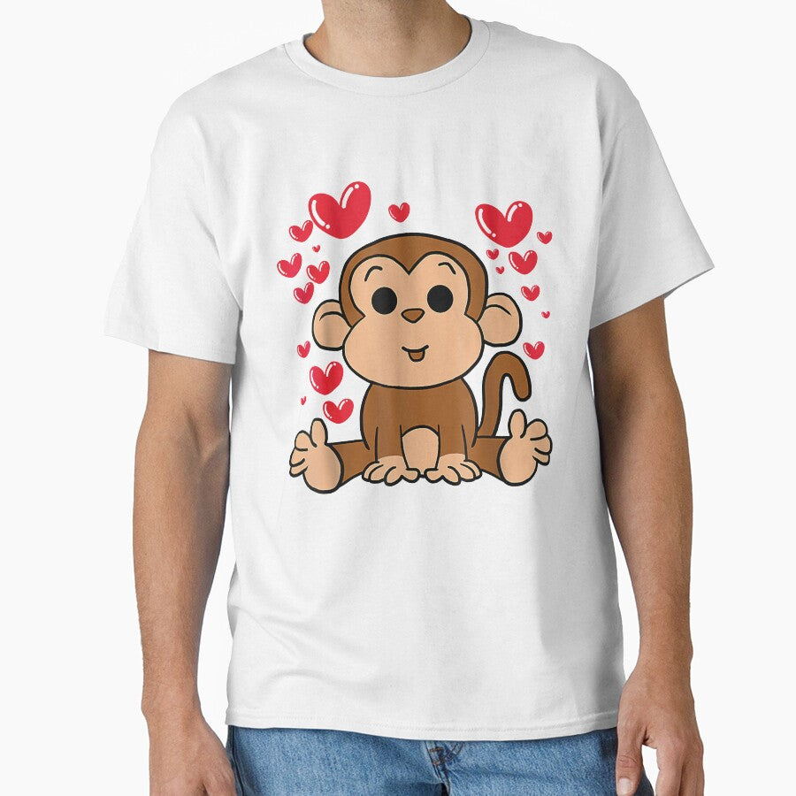 Monkey Love Valentines Day Cute Hearts Romantic Animals by KitsuneCostum