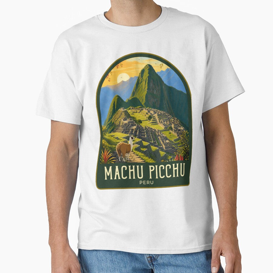 Machu Picchu Vintage Travel Illustration by HomeLivingCo