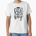 Just A Dad And His Boy - Funny Dad Quotes Retro Vintage Aesthetic Proud Papa Son Family Boy Gift by FuzionRaptor