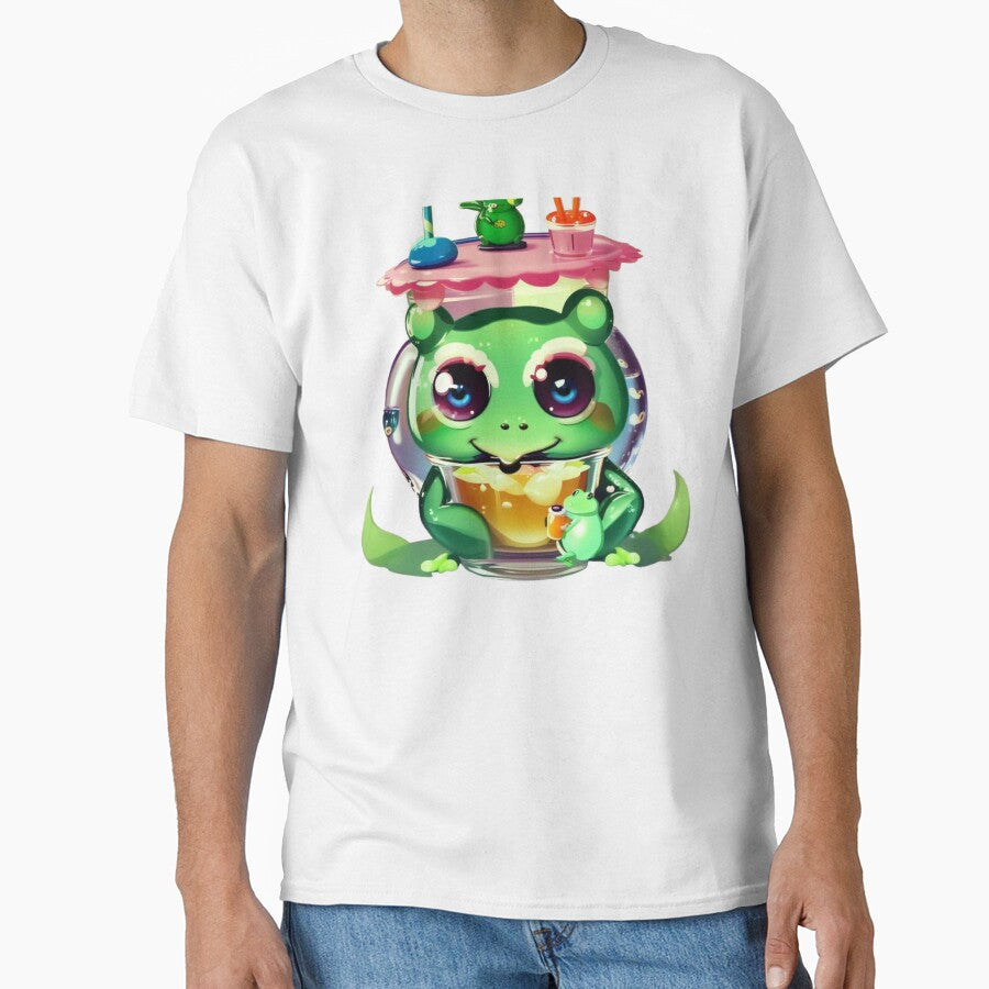 Cute Kawaii Frog in Bubble Tea Jar – Cozy Pastel Frog Illustration by Noctavia07