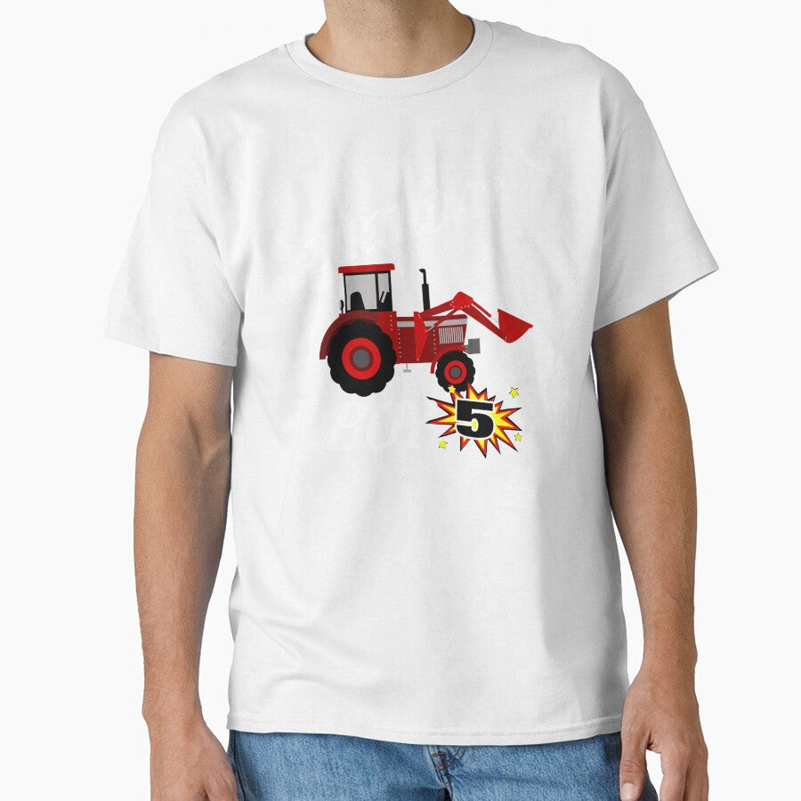 5 Years Old Birthday Design Red Tractor GifDesign by drwigglebutts