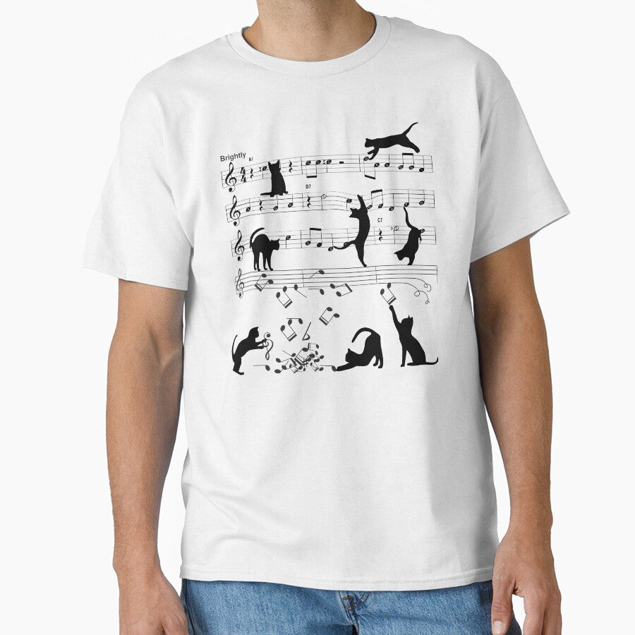 Cat Playing Clef Notes Piano Music Funny Musical Cats Cute Gift by alenaz