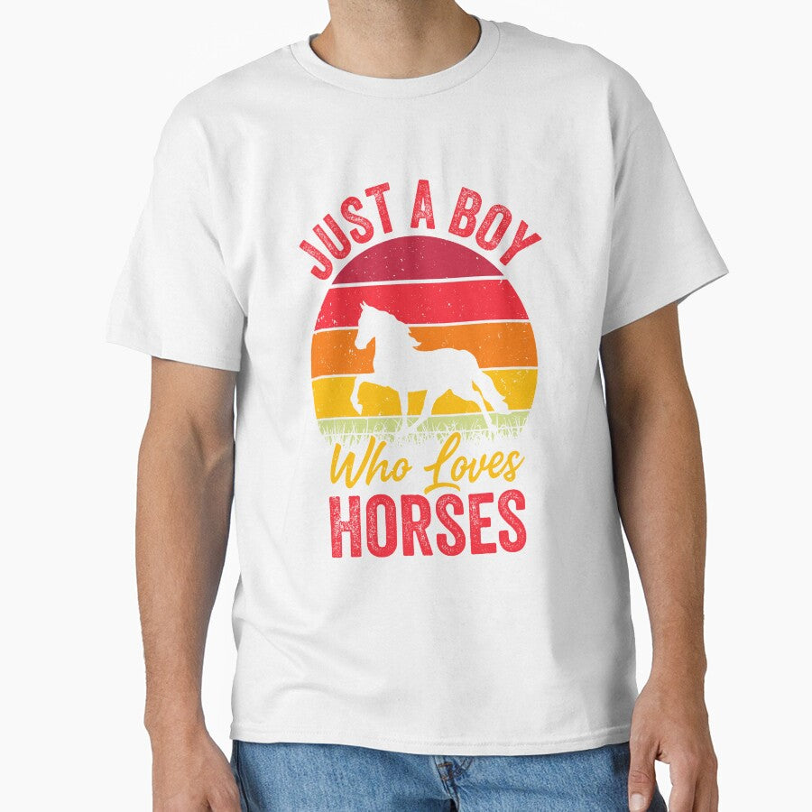 Just A Boy Who Loves Horses - Funny Horse Boy by Creative Angel