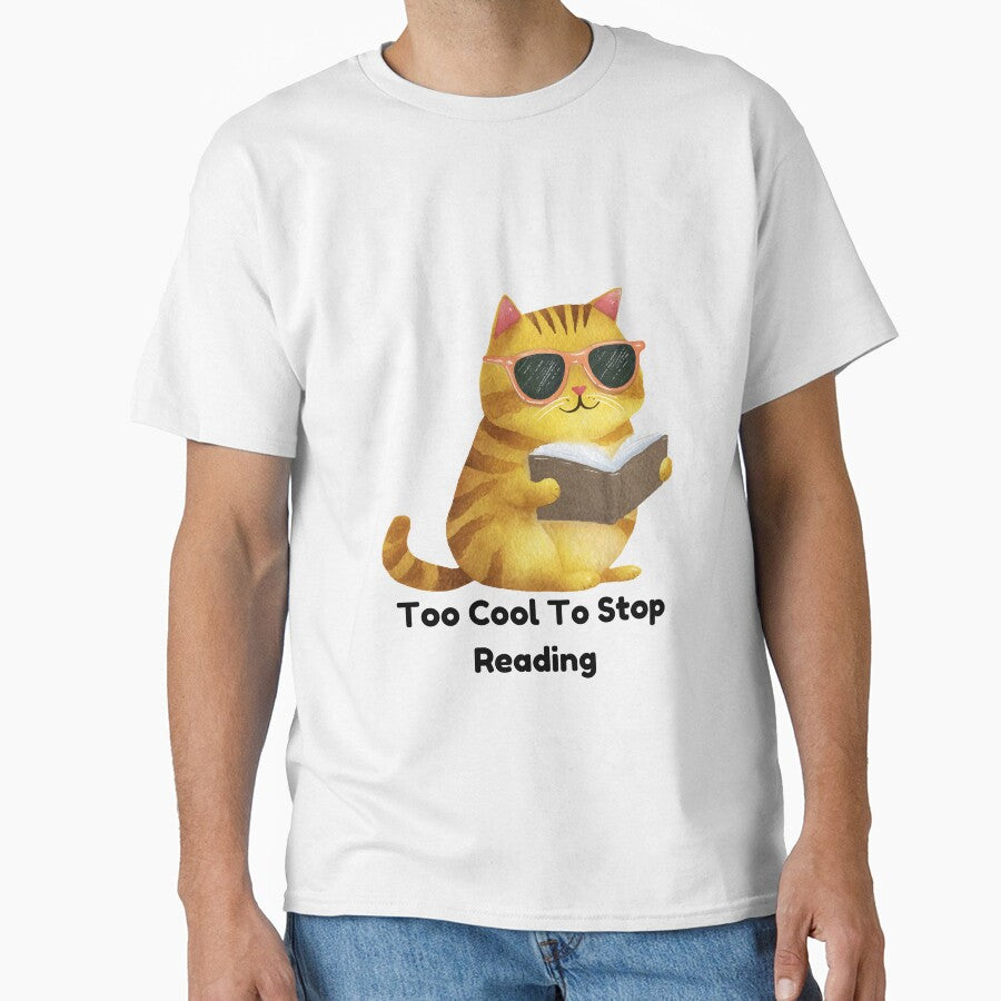 Too Cool To Stop Reading Cat by Bloomelle Studio