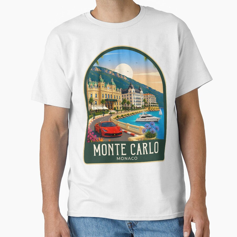 Monte Carlo Vintage Travel Illustration by HomeLivingCo
