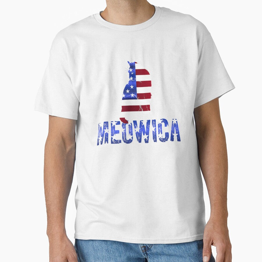 Meowica Happy Fourth Of July Independence Day stars on black background by UncleStuScience