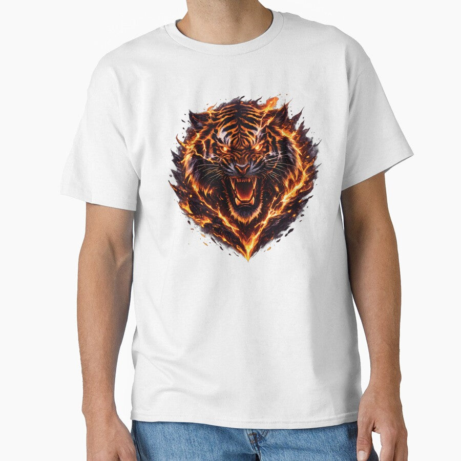 Fire Tiger Head – Flaming Wild Predator Design by CreativeMindsetLab