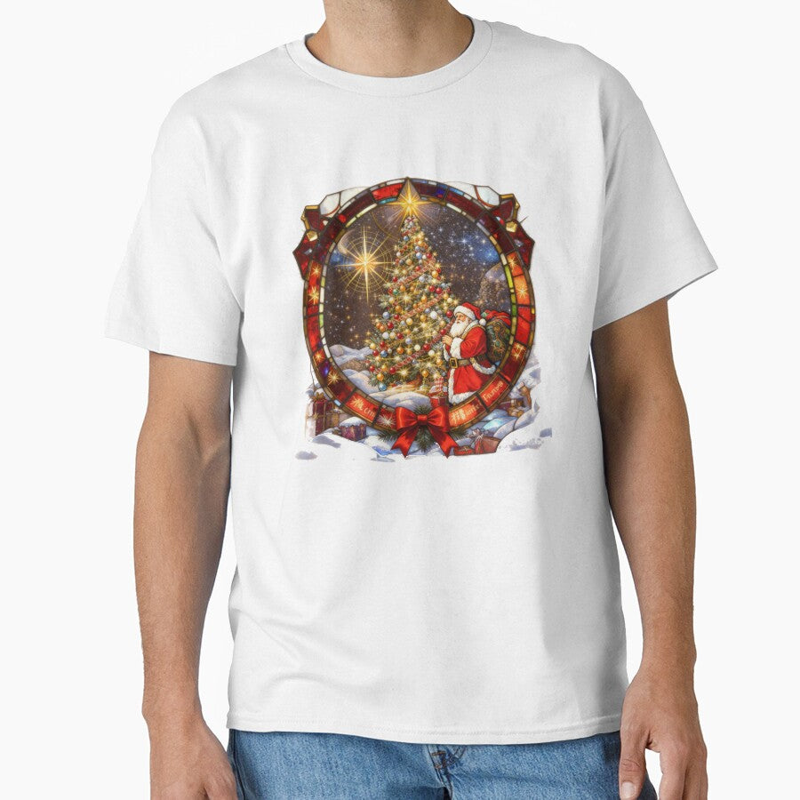 Vintage Santa Claus And Christmas Tree Traditional Christmas by GaffaDesigns