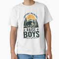 Support Wildlife Raise Boys Funny Boy Mom Wilderness Hiking Adventure Bear T-Shirt by Buzzlekrun