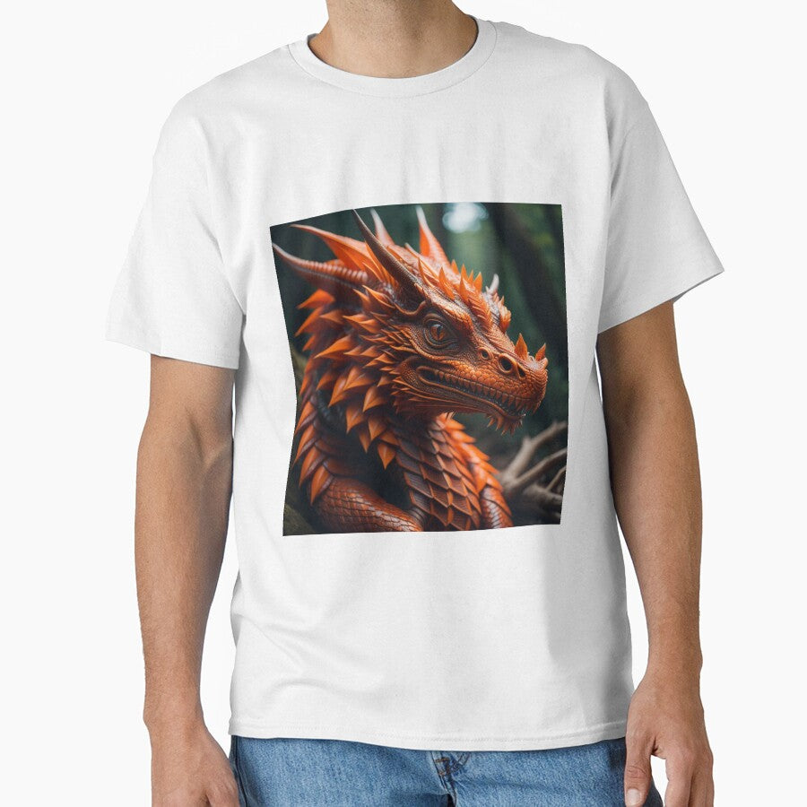 Amber Blaze Dragon With Piercing Eyes In Enchanted Forest by EnchantedVista