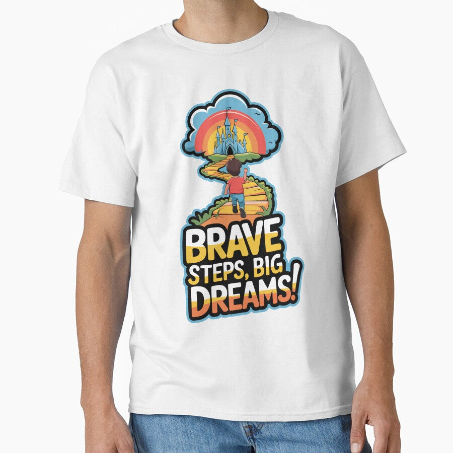 Brave Steps, Big Dreams - Kids Motivation Design by MolonasDesigns