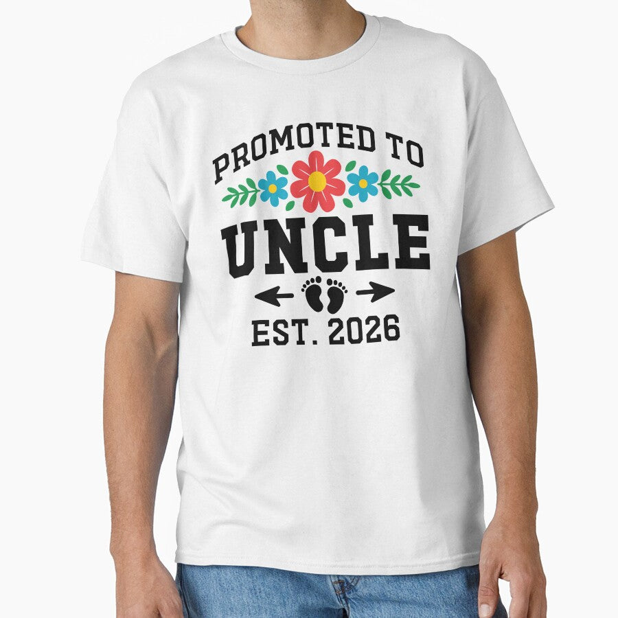 Promoted to Uncle Est 2026 Flower Heart New Uncle 2026 Gift by gunaone-design