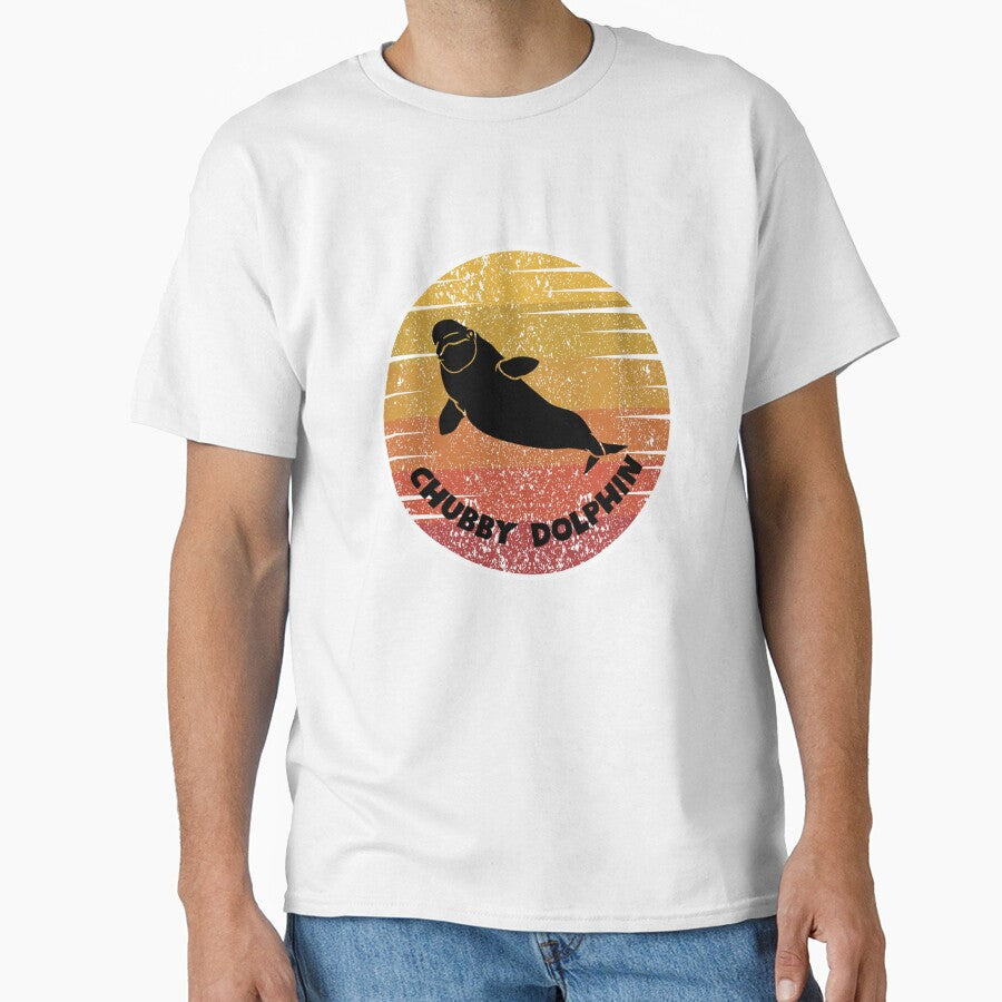 Belugas Are Chubby Dolphins Retro Illustration by kuremureDesign