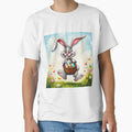 funny Easter bunny jumps with a basket in a meadow in spring, funny easter,Happy Easter,Easter Day,easter illustration,Easter by Expressions-Sel