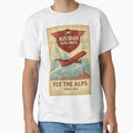 Austrian Airlines Vintage Poster Fly the Alps by Skyframe Aviation