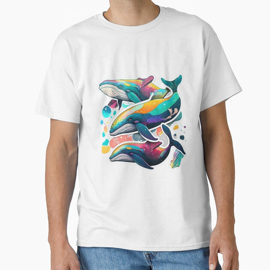 Colourful Whale - Awesome Sticker by GloriousArtSKD