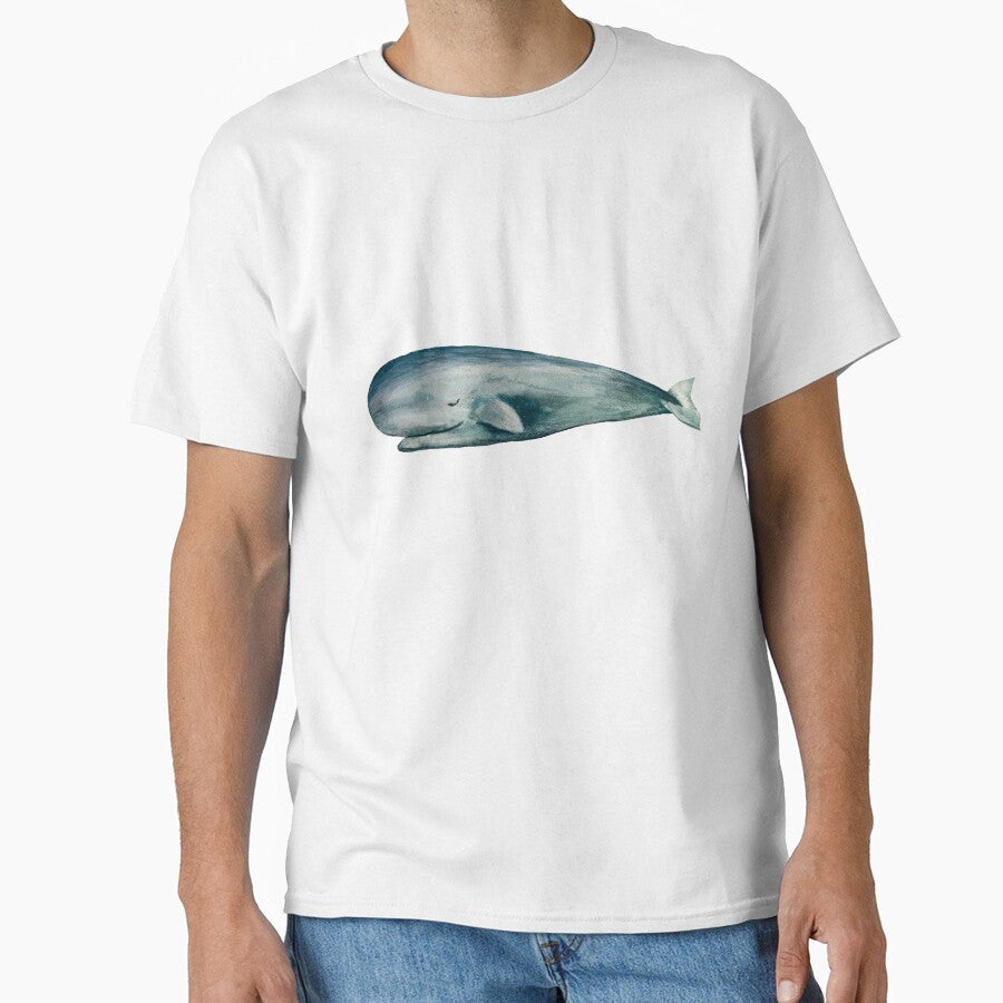 Whale blue sea ocean fish watercolor illustration black by Yana Mustafina | Boho Soulful Designs